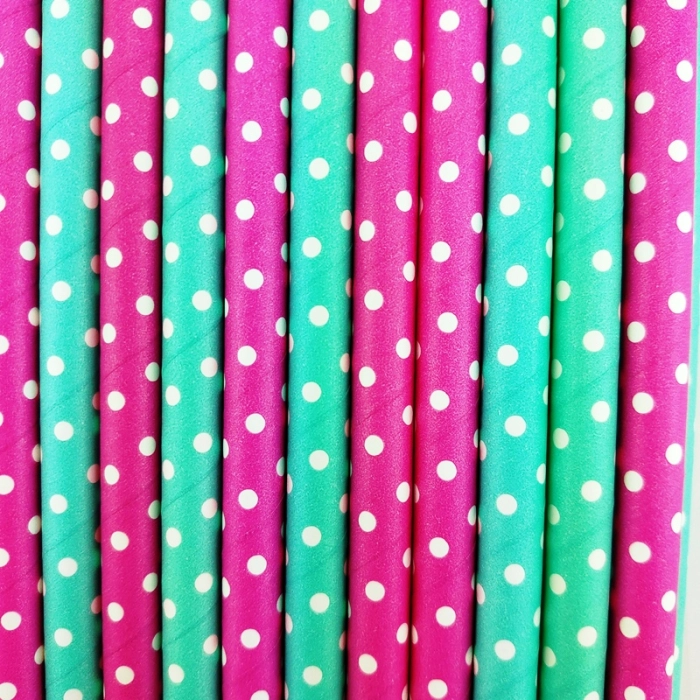 Ecological paper straws - 100 pieces 8x210 mm (100% biodegradable)