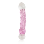 Glass luxury dildo - pink color