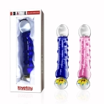 Glass luxury dildo - pink color