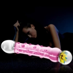 Glass luxury dildo - pink color