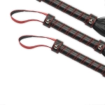 Whip 40 cm with decorative handle - black