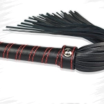 Whip 40 cm with decorative handle - black