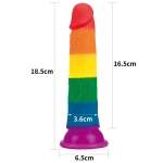 Prider rainbow dildo - 18.5 cm