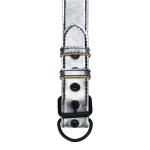 Bondage Fetish erotický obojek s řetízkem - stříbrný