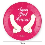 Papierové taniere Super Dick Forever - 6 kusov