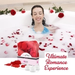 Rose petals for lovers + LED candles