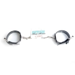 Studded leather handcuffs - black