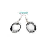 Studded leather handcuffs - black