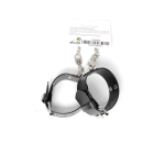 Studded leather handcuffs - black