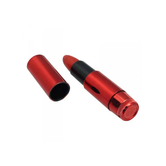 Lipstick-shaped vibrator - metallic red