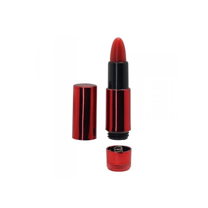 Lipstick-shaped vibrator - metallic red