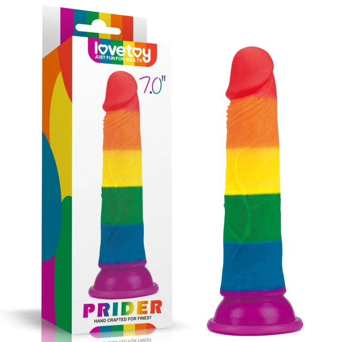 Prider rainbow dildo - 18.5 cm