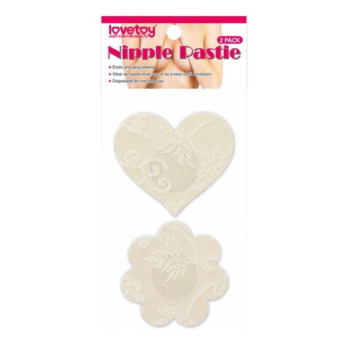 Nipple stickers - 2 pairs - lace hearts and flowers