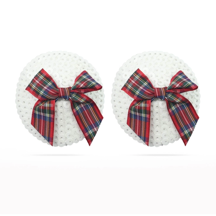 Reusable nipple covers - circles with bows