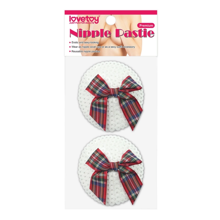 Reusable nipple covers - circles with bows