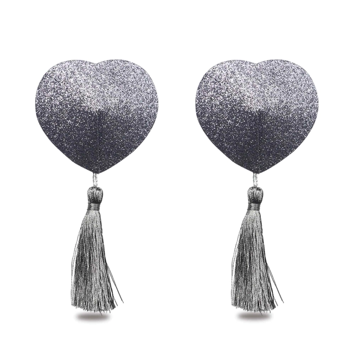 Reusable stickers for nipples - hearts with tassels