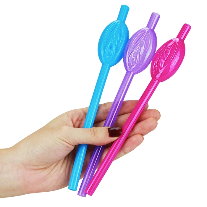 Pussy Strohhalme 9 Stück - farbig