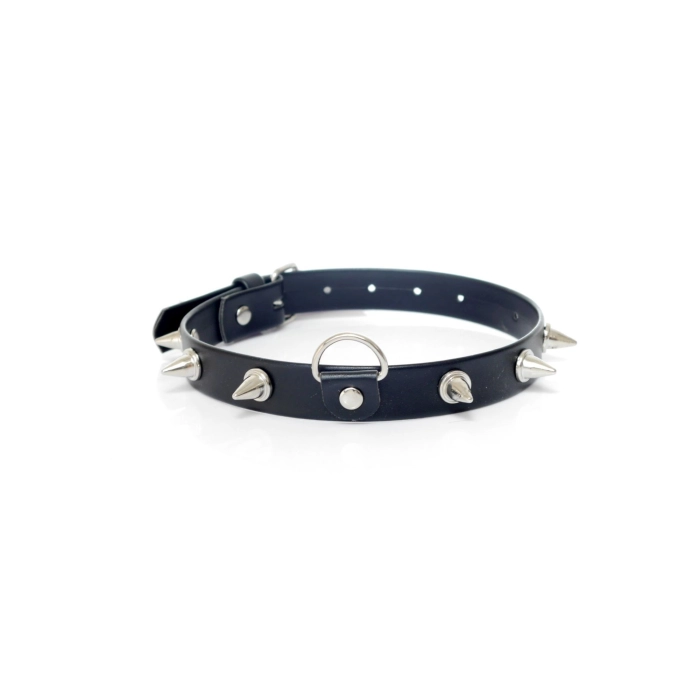 Erotic leather collar with studs