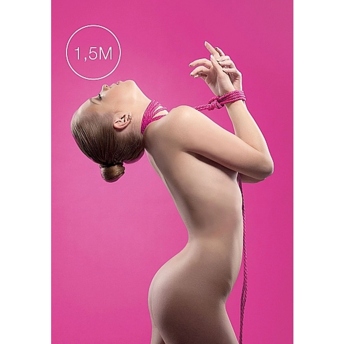 Kinbaku mini erotické lano 1,5 m - ružové