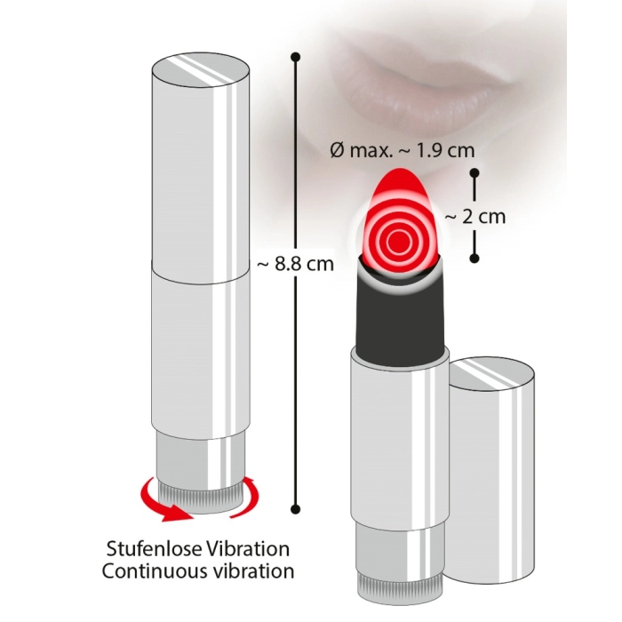You2Toys lipstick-shaped vibrator silver