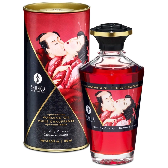 Shunga warming massage oil - cherry