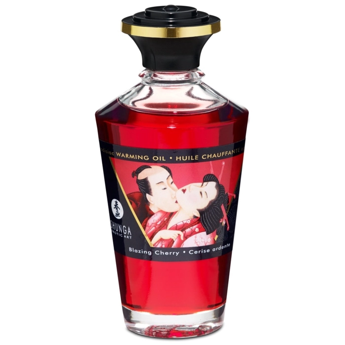 Shunga warming massage oil - cherry