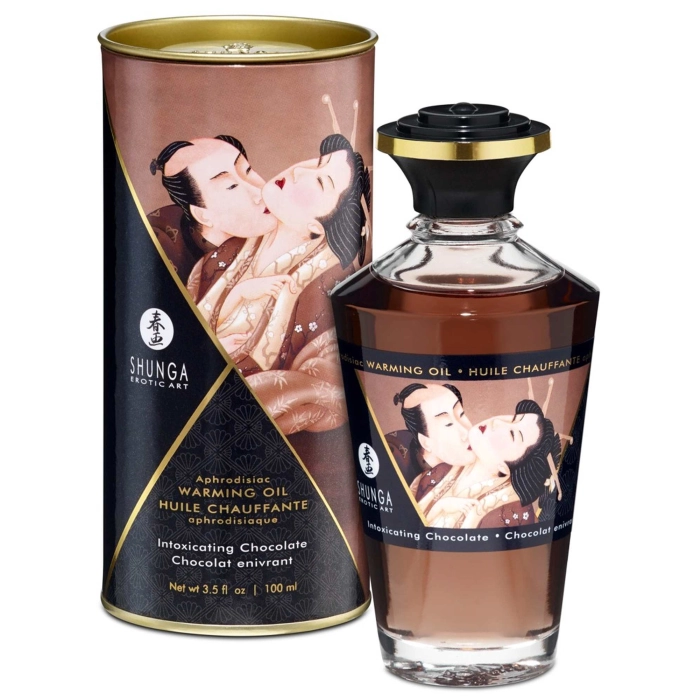 Shunga warming massage oil - chocolate