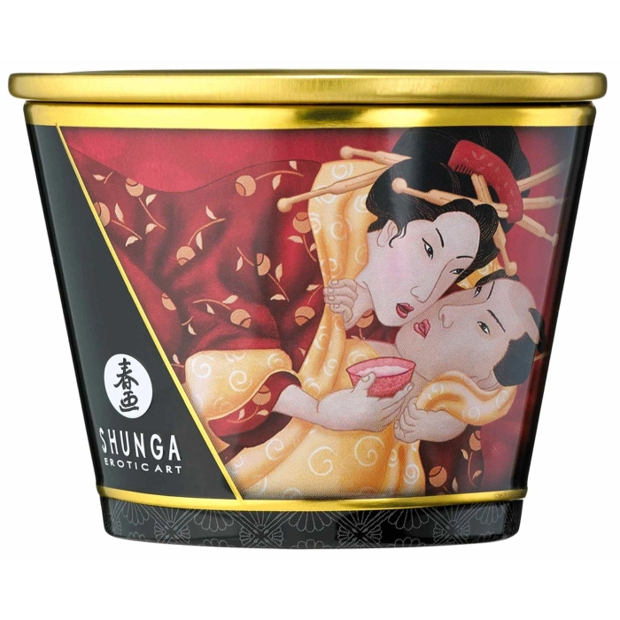 Shunga masszázsgyertya - pezsgő eperbor