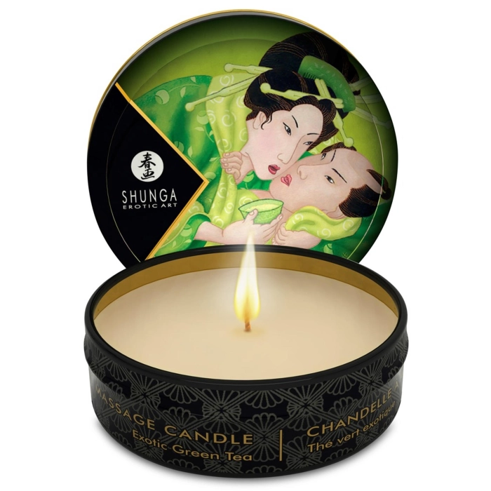 Small Shunga massage candle - green tea