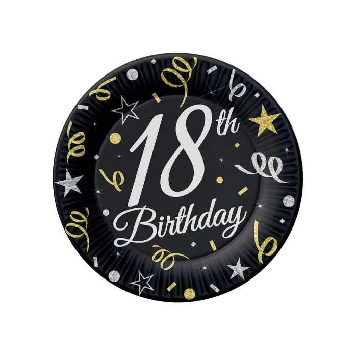 Paper birthday plates 8 pieces - 18