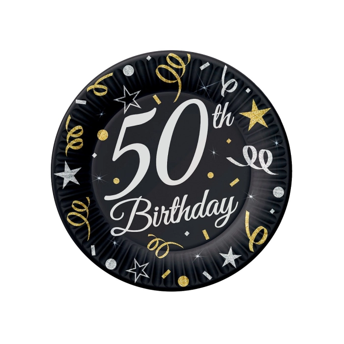 Paper birthday plates 8 pieces - 50