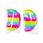 Rainbow cosmetic bag with fur