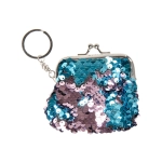 Purse with sequins, keyring