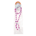 Necklace and bracelet for children with unicorns - wood