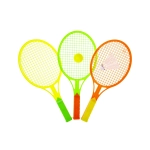 Badminton and tennis rackets with a ball