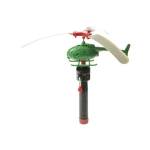 A toy helicopter with manual drive