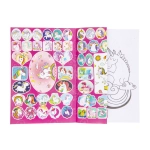 Coloring book with stickers for kids - unicorns