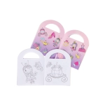 Mini coloring book with stickers - princess