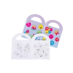 Mini coloring book with stickers - happy faces emoticons