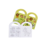 Mini coloring book with stickers - jungle animals