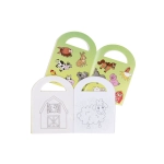 Mini coloring book with stickers - farm animals