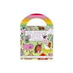 Mini coloring book with stickers - farm animals