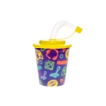 Plastic cup with a tube and a lid - 3D player