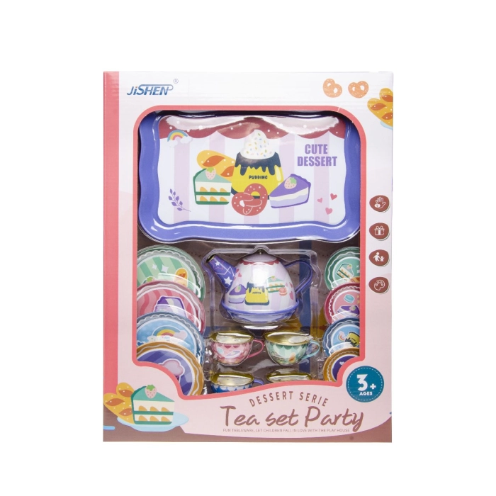 Toy tea and cake service for children