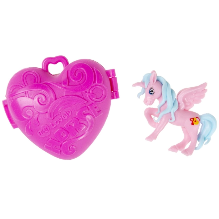 Unicorn figurine in a heart box