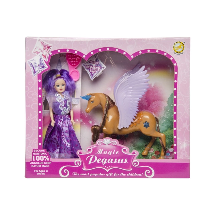 Magic pegasus with a doll - gift box