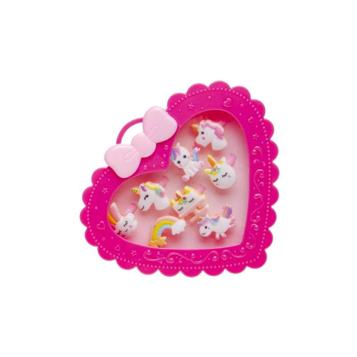 8 rings in a box - unicorns II