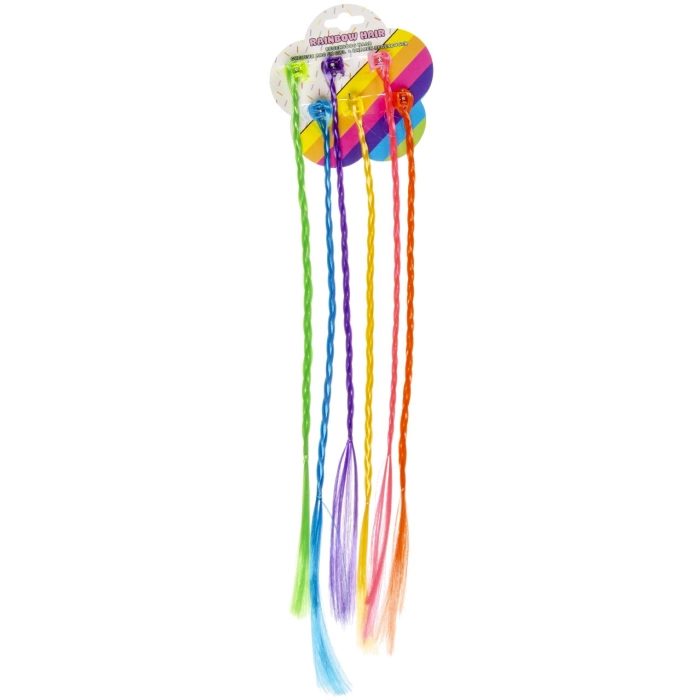 Colorful braid with a clip (6 pieces)