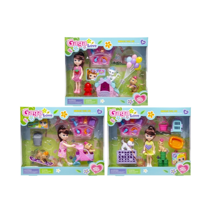 Doll with pets - a set of toys