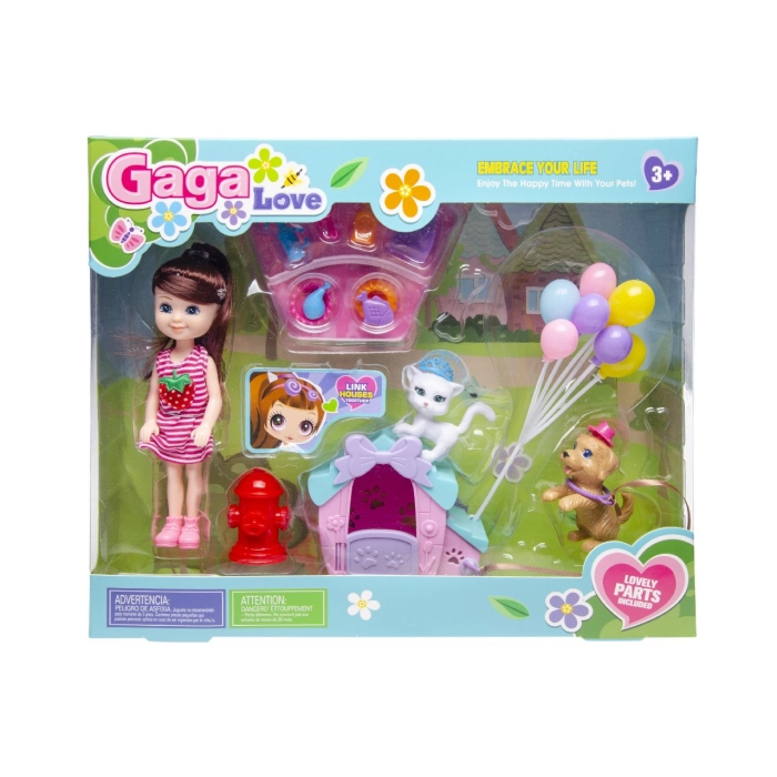 Doll with pets - a set of toys